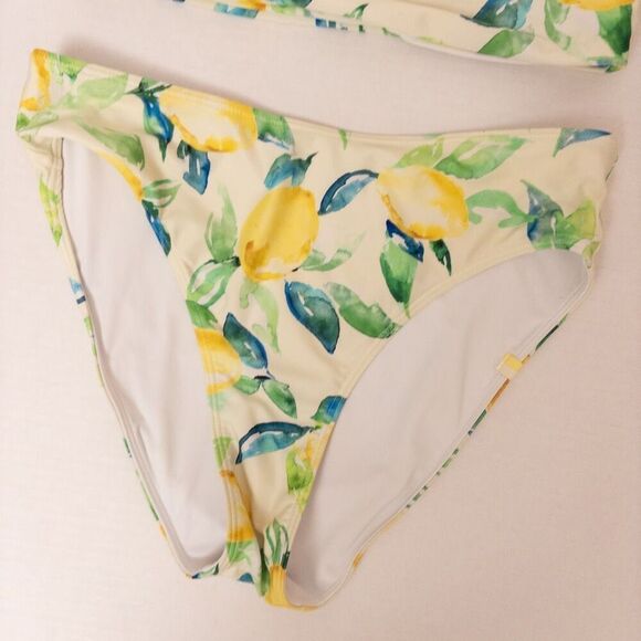 SUMMERSALT Sidestroke Bikini and High Leg High Rise Bottom Limoncello Size 4 - Picture 4 of 9